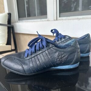 Alexander HOTTO, Made in Italy, Black/Blue Leather Shoes/Sneakers